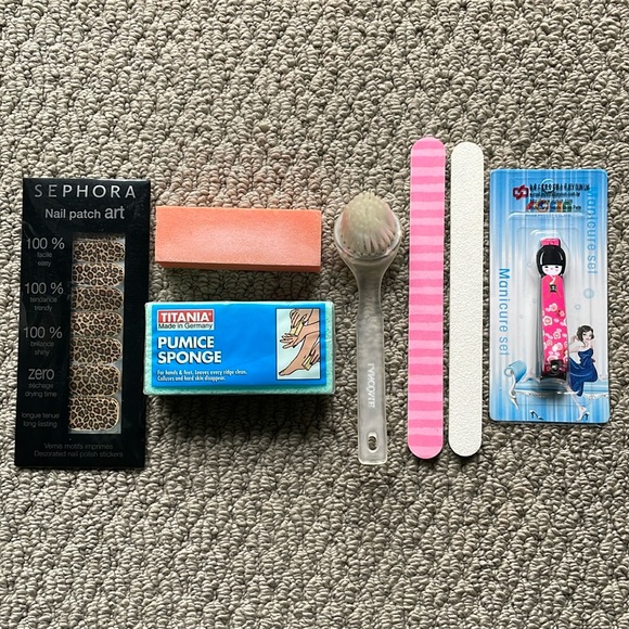 Sephora Other - Bath & Body Bundle - Nail Filers, Geisha Nail Clippers & Patches, Pumice Sponge